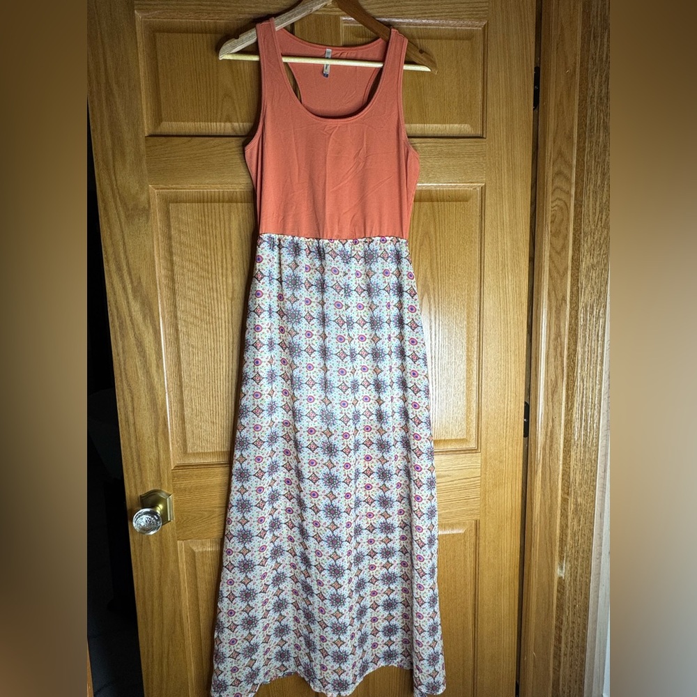 WALLFLOWER Coral and Patterned Maxi Dress